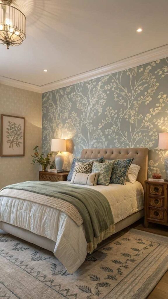 A Mural or Wallpaper Accent Panel on One Wall