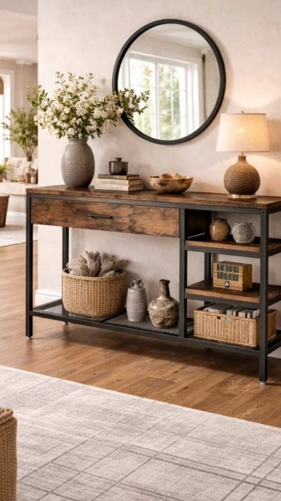 A Styled Entryway Tray With Purposeful Objects