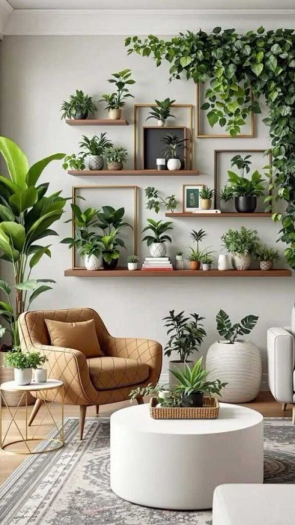 27+ Affordable Pool Furniture Ideas That Actually Look Good 14 A Potted Plant Cluster to Frame the Seating Area
