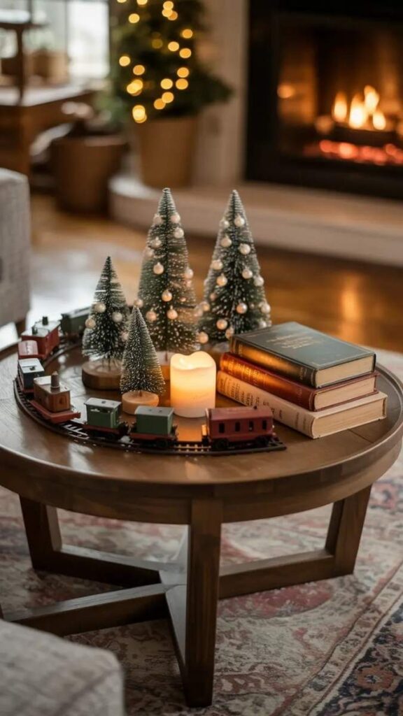 49+ Christmas Bedroom Decor Ideas That Make Your Room Feel Like a Winter Fairytale 11 A Stack of Vintage Style Christmas Books on the Nightstand