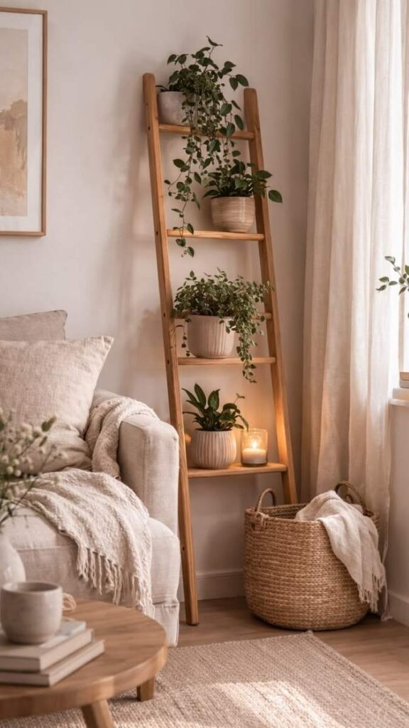 25+ Bathroom Decor Ideas That Actually Make Small Spaces 7 A Trailing Plant on a High Shelf to Soften Hard Surfaces