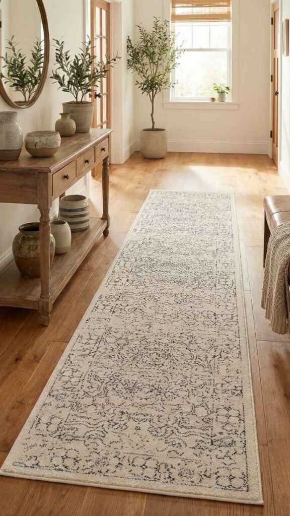 16+ Home Decor Ideas That Actually Work in Real Rooms 14 Add a Runner Rug to Define a Hallway or Long Room