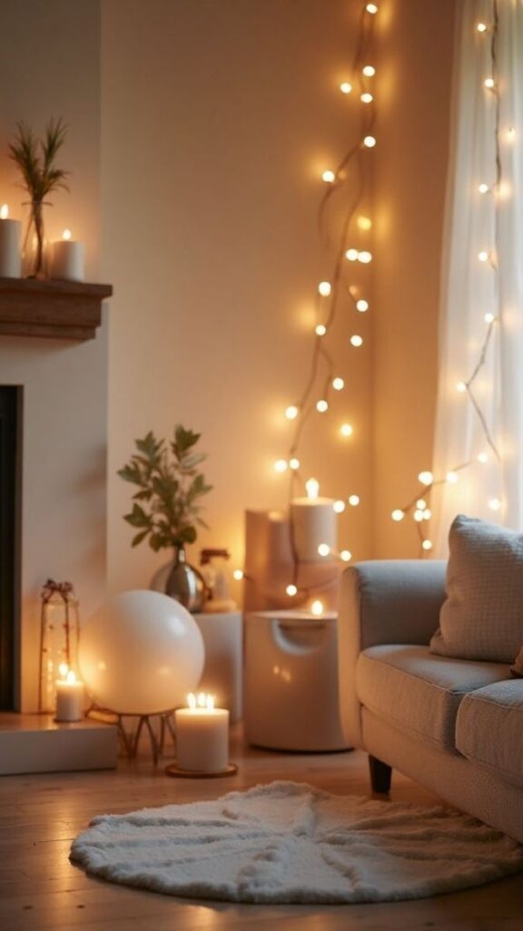 Add a Candle Cluster on a Low Surface for Evening Light