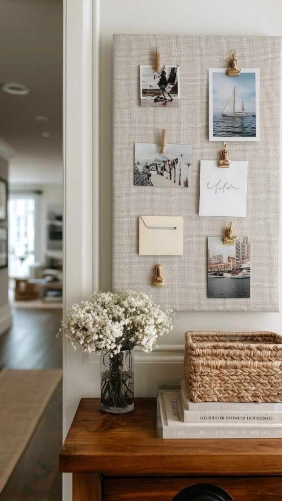 Add a Chalkboard or Framed Corkboard Wall Panel Near the Entry