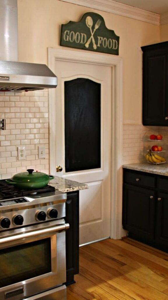 Add a Simple Chalkboard Paint Panel to the Inside of a Cabinet Door