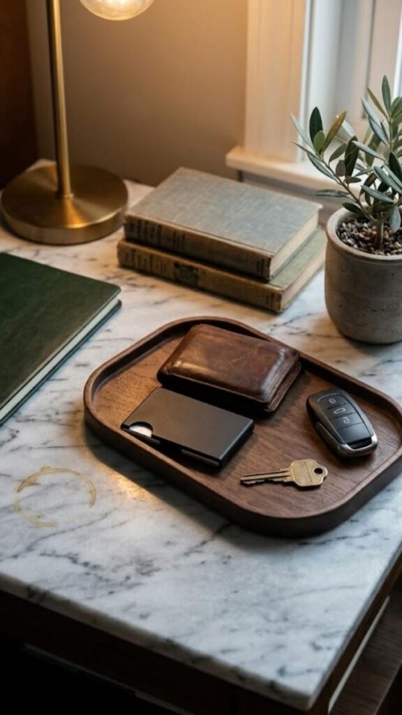 Bedside Caddy Made From a Wooden Tray Organization That Looks Intentional