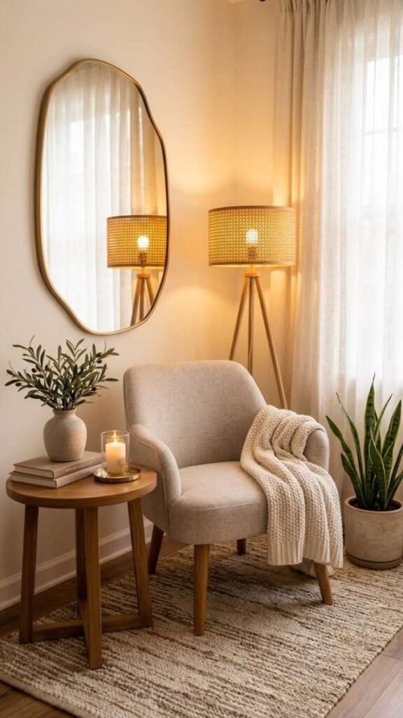 Build a Reading Nook Using a Compact Armchair and a Clip On or Floor Lamp