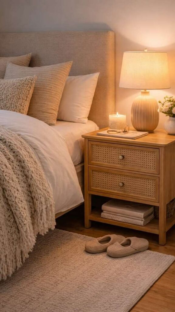 Clip Lights With Paper Shades as Bedside Lamps