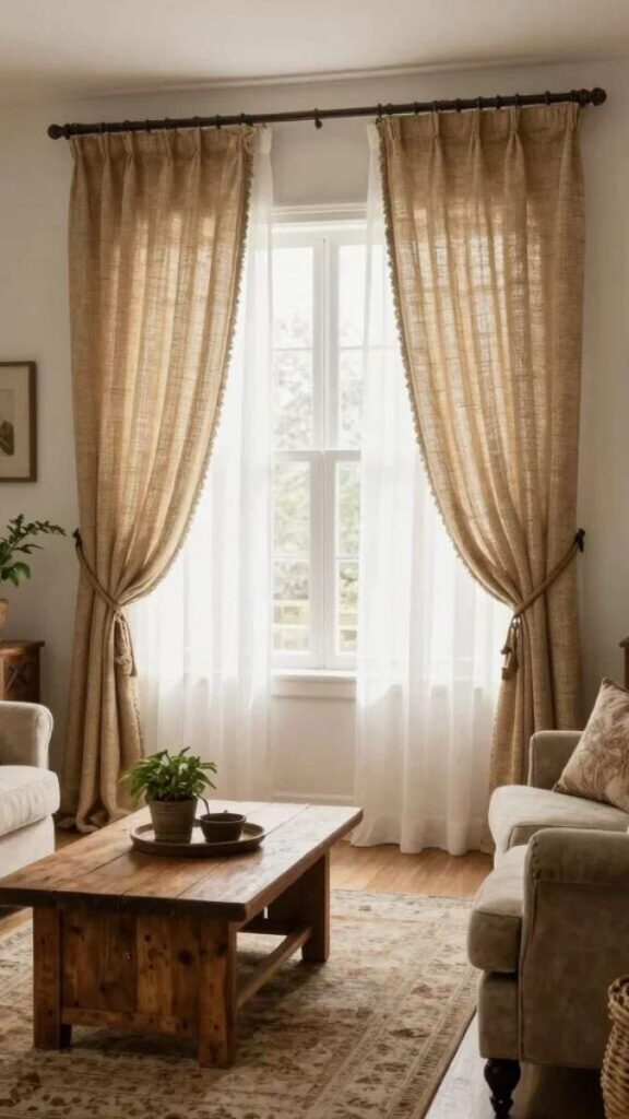 15+ DIY Aesthetic Decor Ideas That Actually Look Good in Real Homes 14 DIY Linen Curtains Hemmed to Floor Length