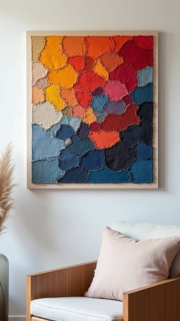 DIY Framed Fabric Art Fast Color Without Painting Walls