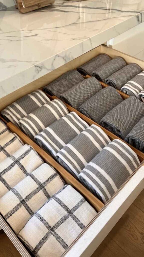 Fabric Napkins as Drawer Liners and Shelf Coverings