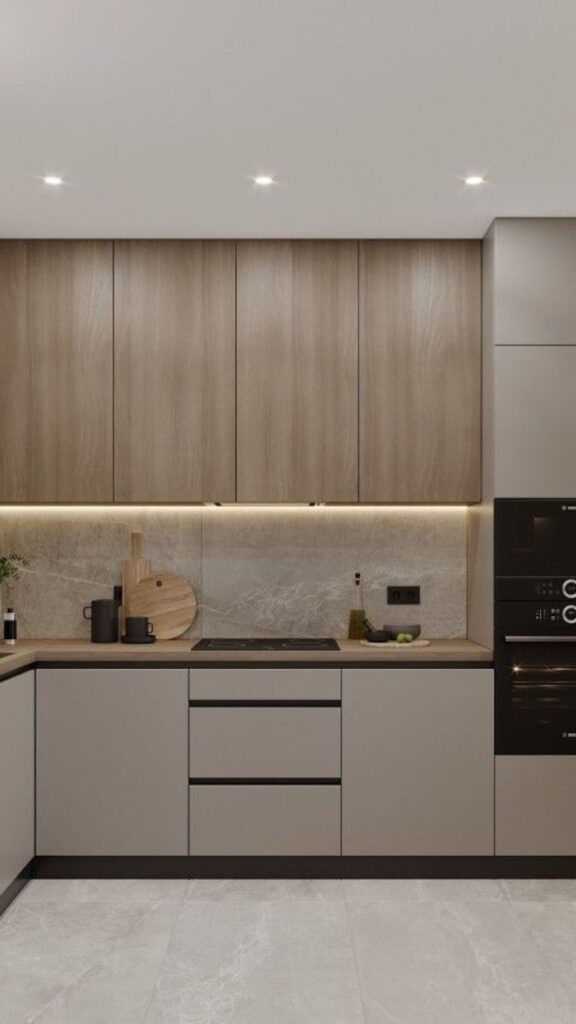Flat Front Cabinetry in Warm Matte Tones