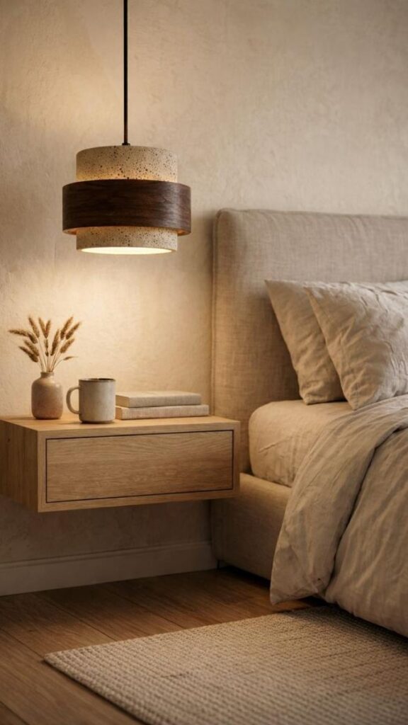Floating Nightstand With Hidden Drawer