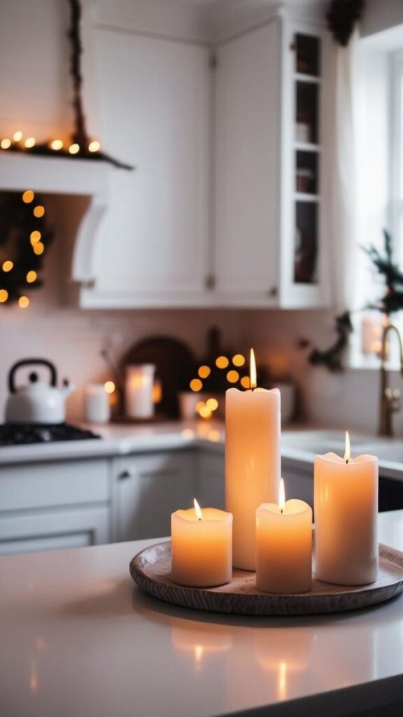 49+ Christmas Bedroom Decor Ideas That Make Your Room Feel Like a Winter Fairytale 14 Holiday-Themed Candle in a Ceramic Jar on the Windowsill