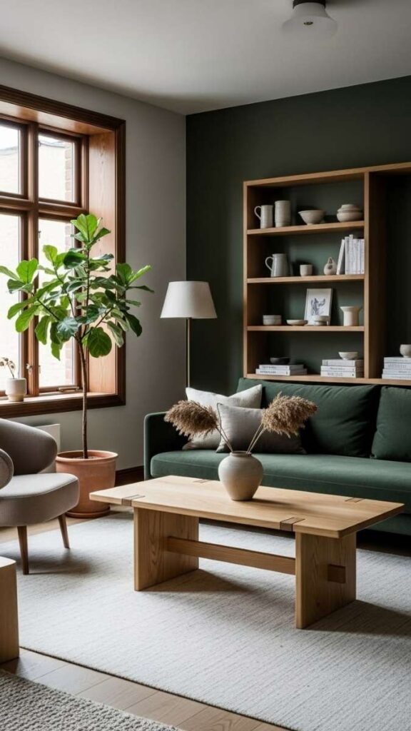 Ivory, Warm Walnut, and Black in a Three Tone Japandi Palette