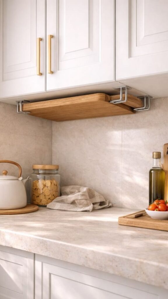 Keep a Wooden Cutting Board Upright in a Slot Organizer