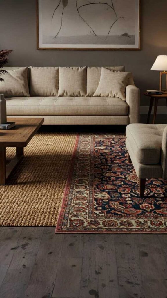 Layered Rugs With a Dollar Store Accent Rug