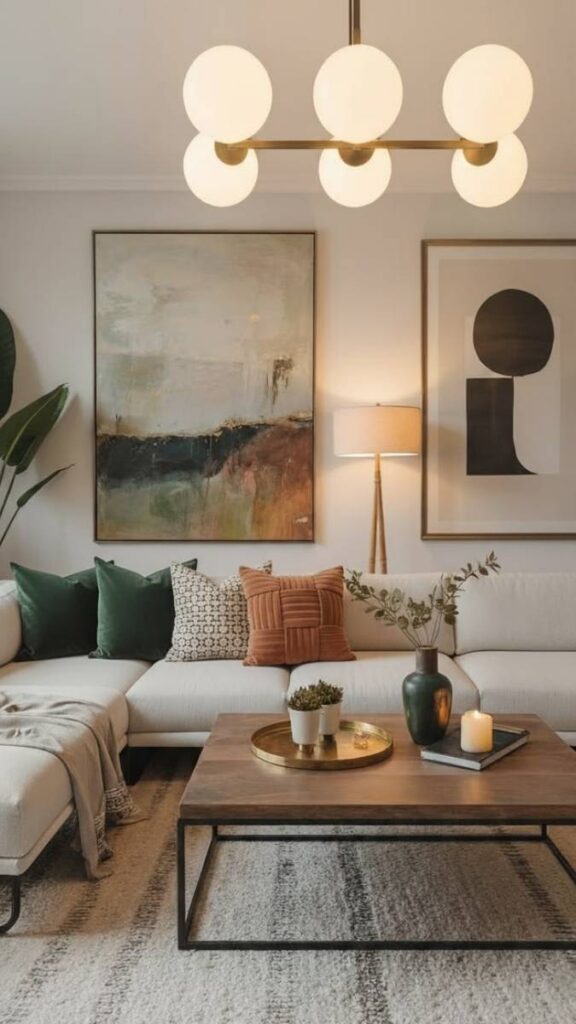 Layered Table Lamp Trio on a Console Table