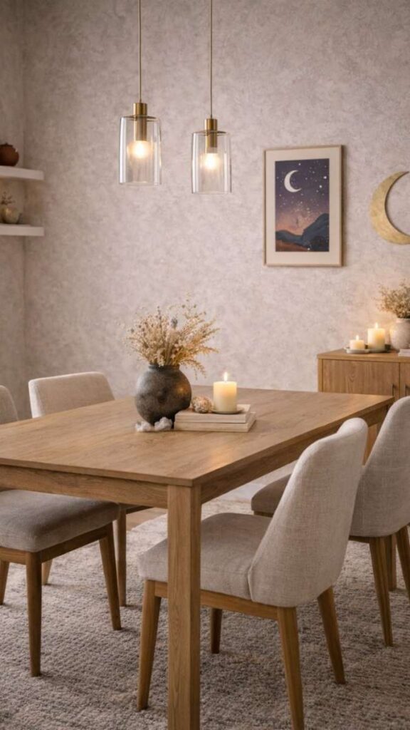 Mason Jar Pendant Cluster Over a Dining Table