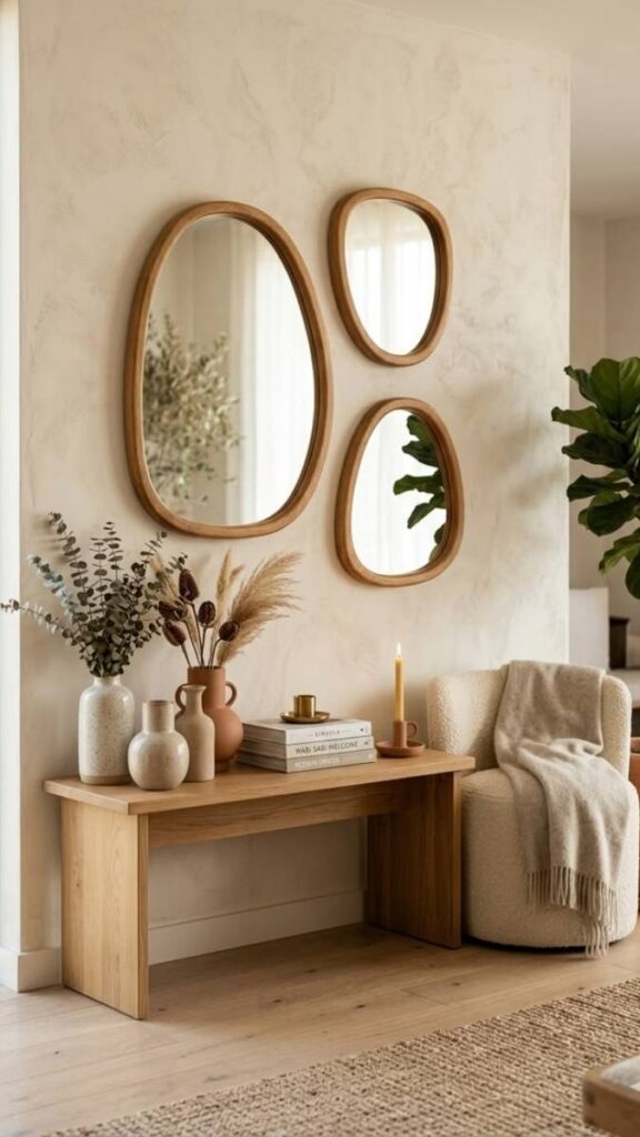 Organic Shaped Mirrors to Expand Space Without Hard Geometry