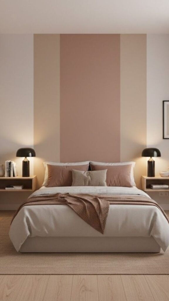 Painted Accent Wall Using Color Blocking  No Tape Required