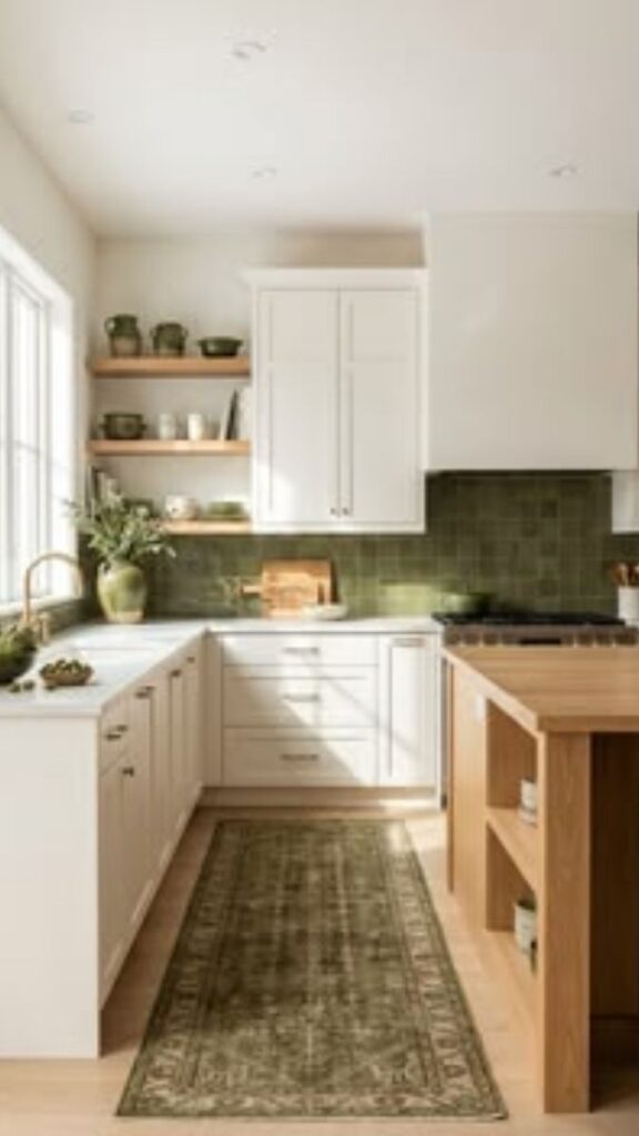 Peel and Stick Wall Decor Ideas That Actually Look Good 9 Peel and Stick Tile Border as a Kitchen Counter Divider