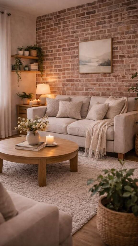 Raw or Painted Brick Exposed as a Feature Wall