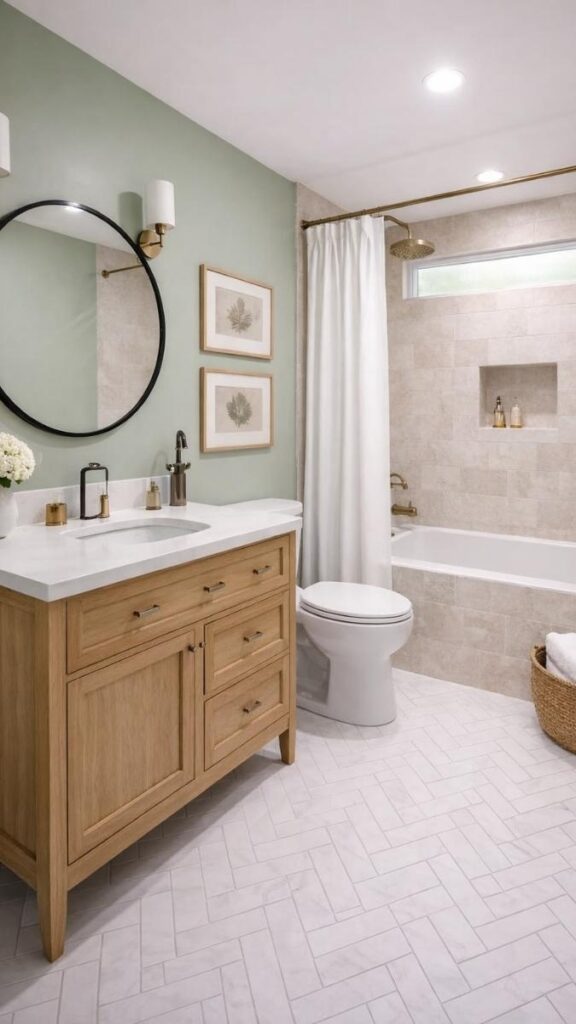 Peel and Stick Wall Decor Ideas That Actually Look Good 4 Removable Wallpaper in a Rental Bathroom