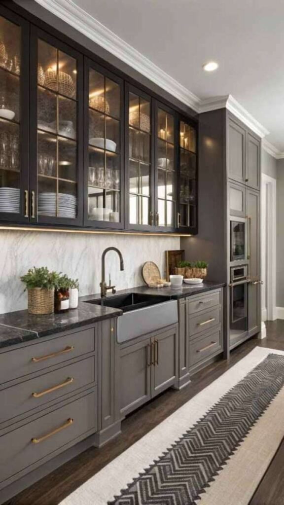 Replace Hollow Cabinet Doors with Glass-Front Panels on Upper Cabinets