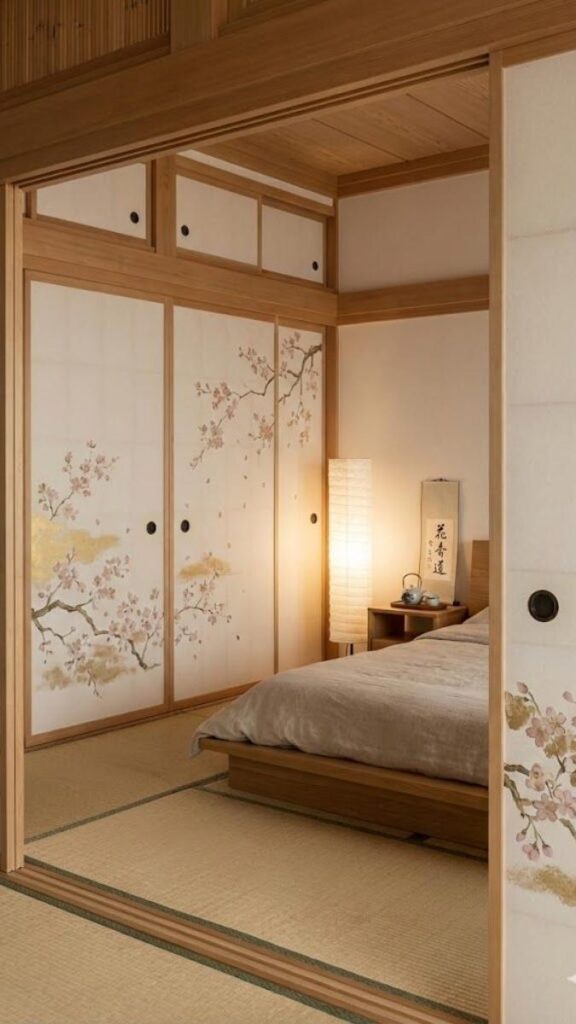 Shoji Inspired Sliding Panels for Closet Doors