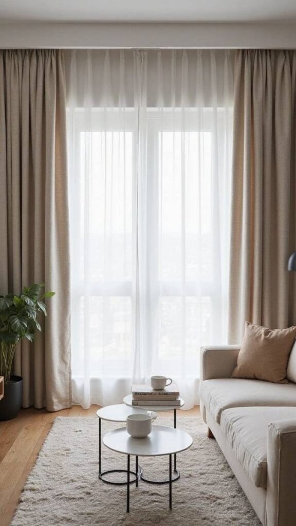 Sliding or Sheer Linen Curtains Floor to Ceiling