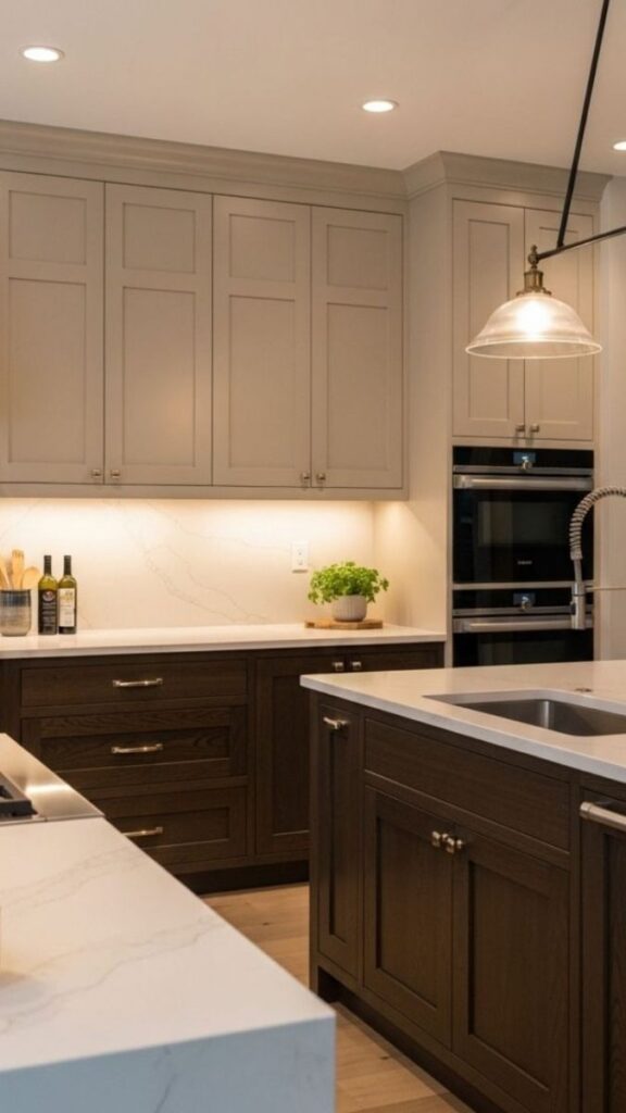 Two-Tone Cabinetry  Darker Lower, Lighter Upper
