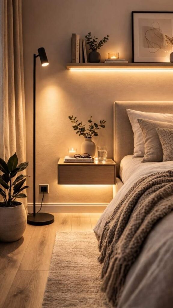 Use a Clip On Reading Light for a Low Profile Bed