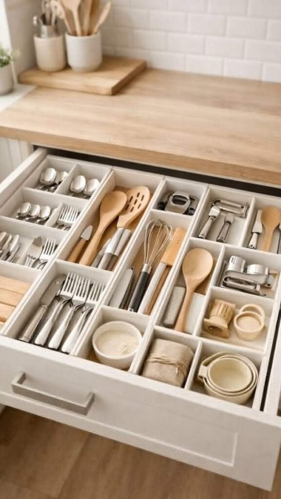 Use a Drawer Below the Counter for Knife Storage Instead of a Block