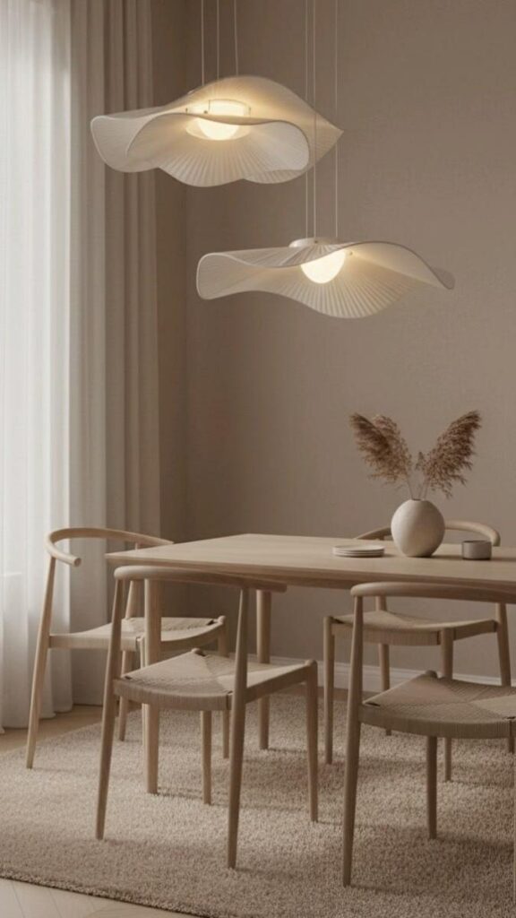 Use a Paper or Fabric Shade Instead of Bare Bulbs