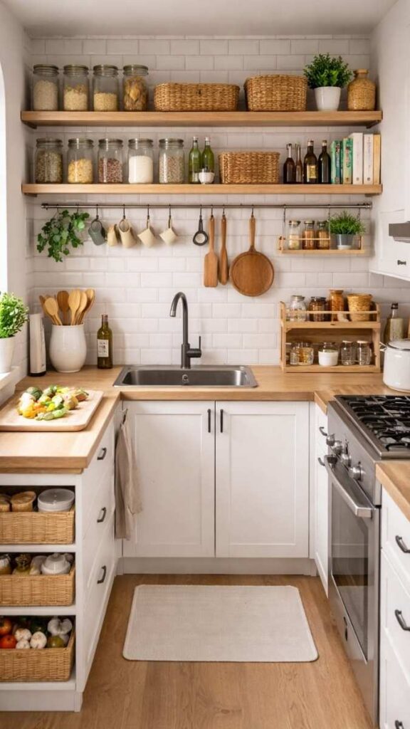Use a Tiered Spice Rack Right Next to the Stove