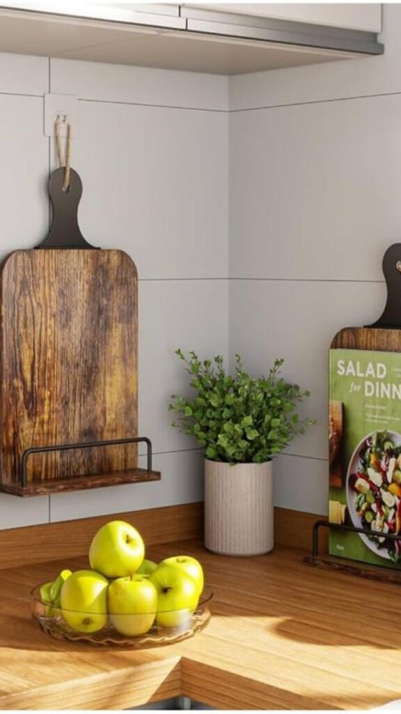 Use a Wall Mounted Cookbook Stand to Free Up Counter Real Estate