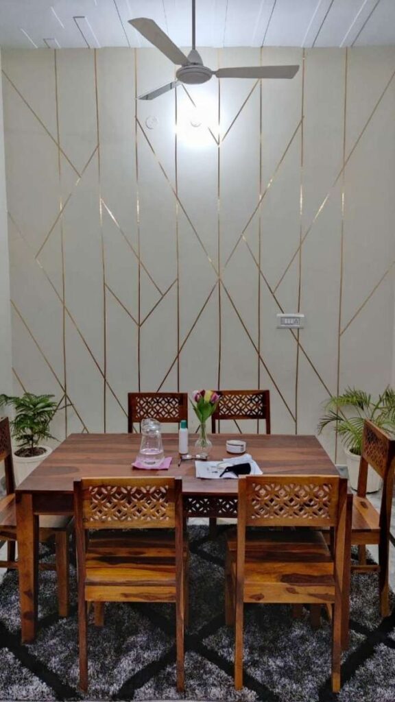 Washi Tape Geometric Wall Pattern for Renters