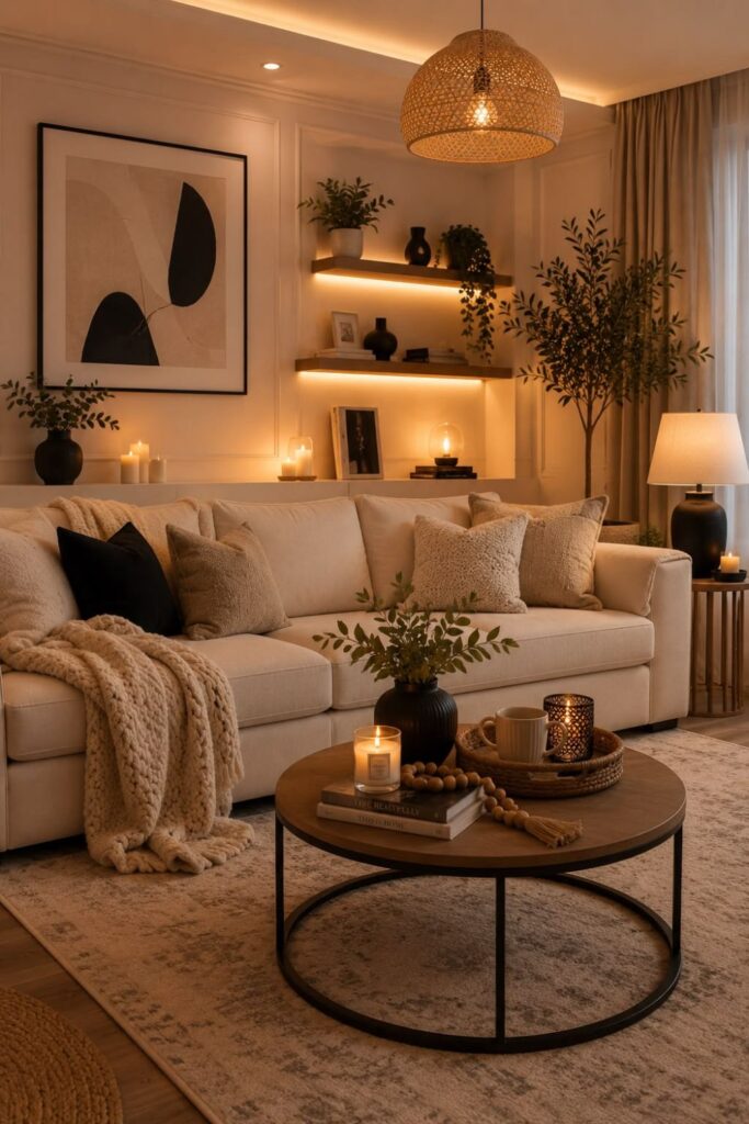25+ Apartment Living Room Ideas to Make Any Small Space Feel Bigger 7 Apartment Living Room Lighting Ideas for a Brighter Space
