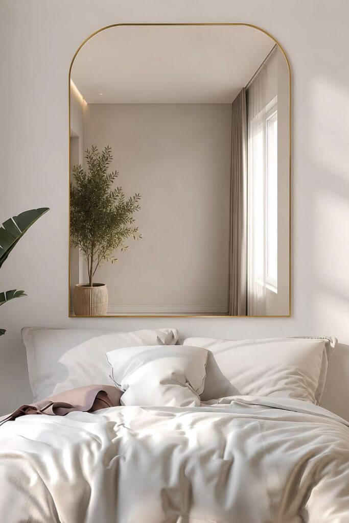 49+ Boho Minimalist Wall Decor Ideas That Make Any Room Feel 7 Arched Mirror or Arch Shaped Framed Art