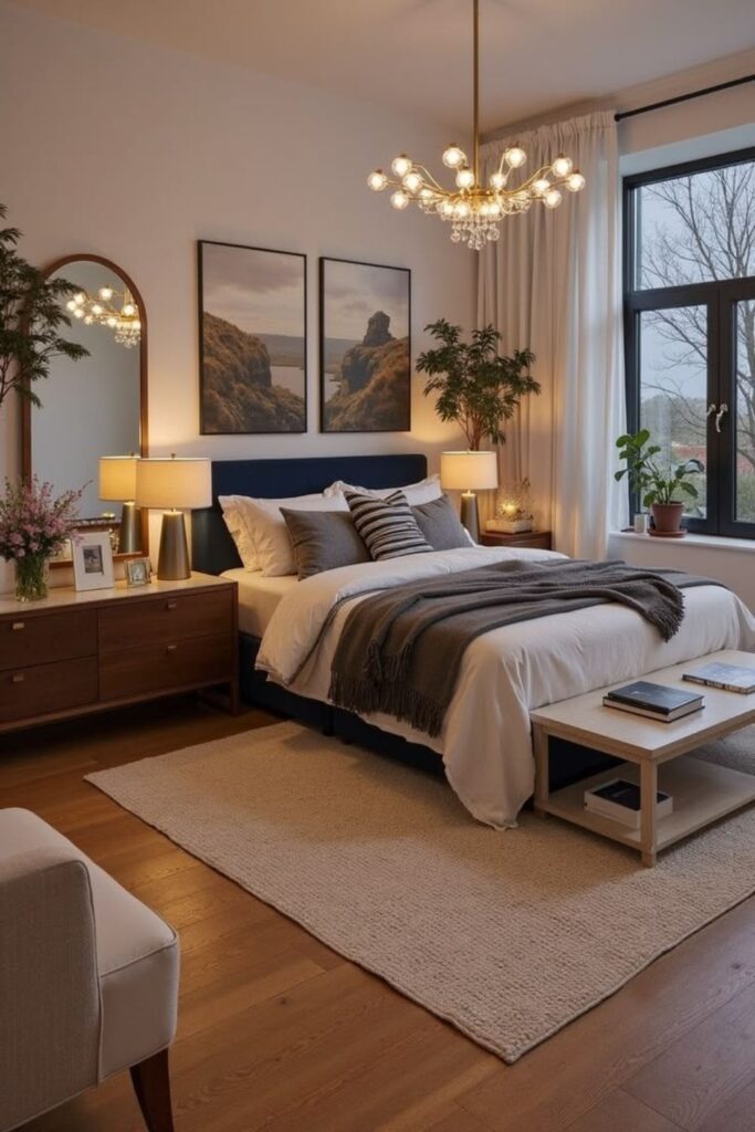 26+Bedroom Furniture Layout Ideas That Actually Make Your Space Work 7 Area Rug Placement That Anchors the Entire Bedroom