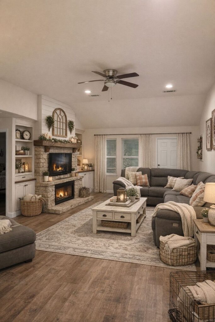 Cozy Farmhouse Living Room Decor Ideas