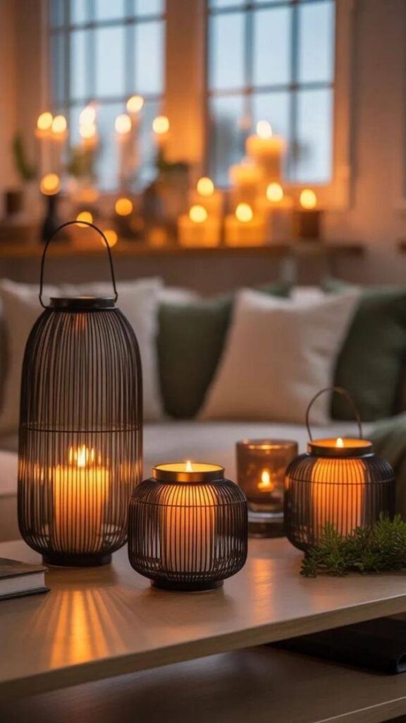 33+ Mood Lighting Aesthetic Ideas That Make Any Room Feel Intentional 15 Create a Window Ledge Candle or Lamp Setup That Glows Both Inward and Outward
