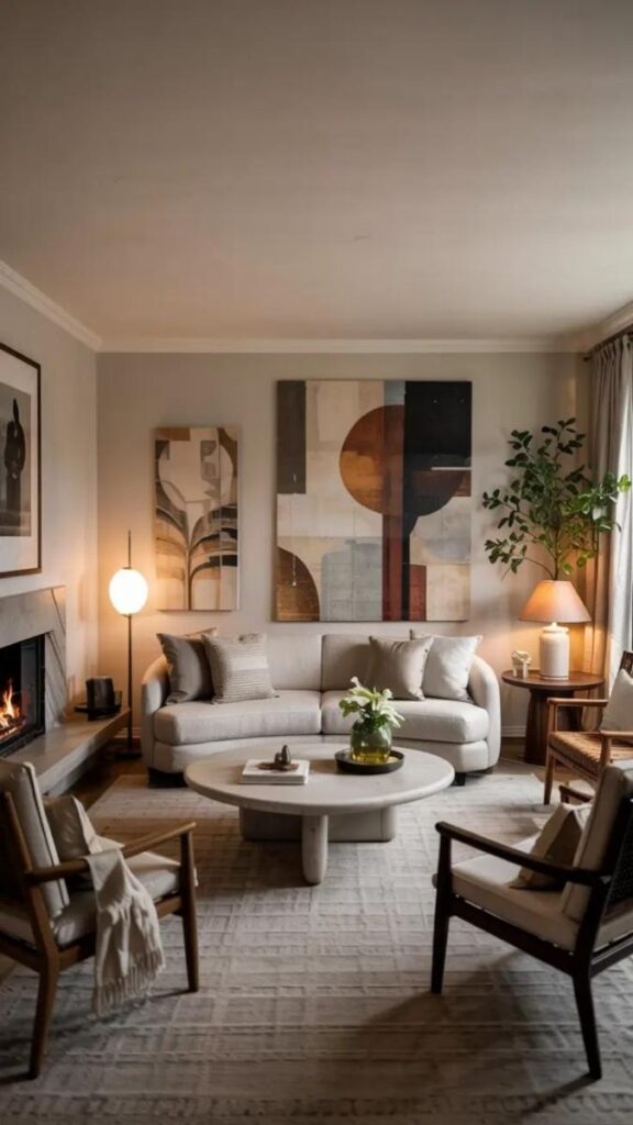 Curved Furniture in a Square or Boxy Room