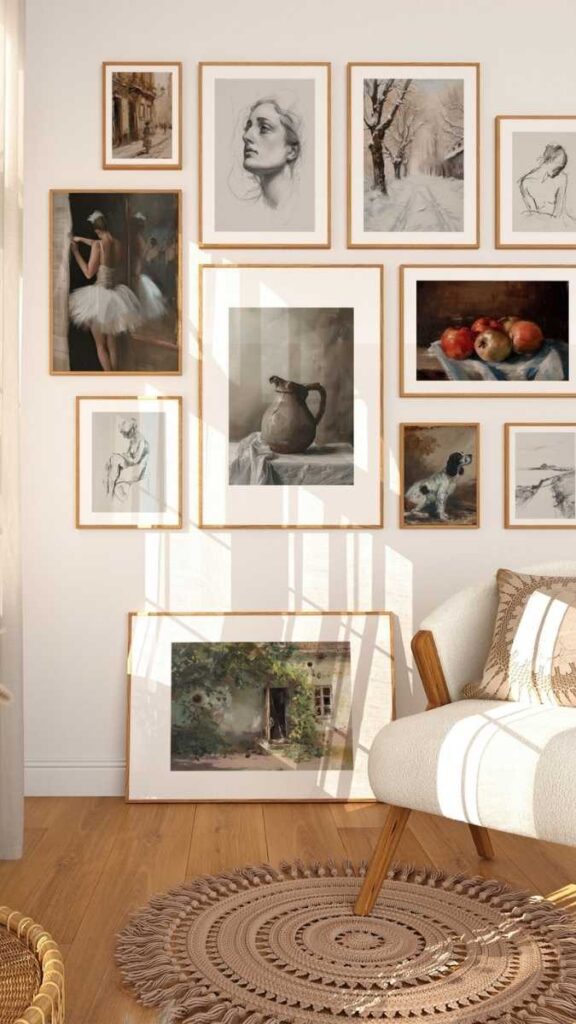Gallery Wall That Starts from the Furniture, Not the Wall