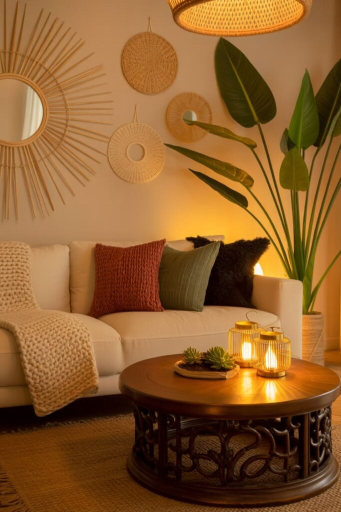 31+ Boho Living Room Ideas to Create a Cozy, Stylish Space 3 Layer Textures for an Authentic Boho Feel