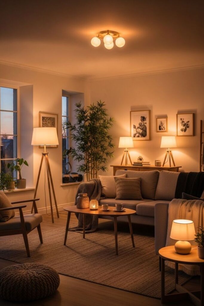 26+Bedroom Furniture Layout Ideas That Actually Make Your Space Work 6 Layered Lighting Layout: Overhead, Ambient, and Task