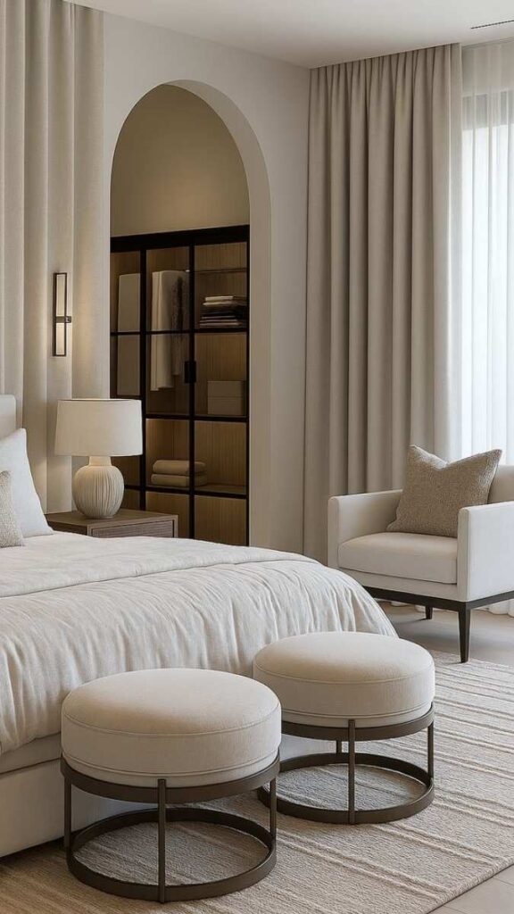 Linen or Cotton Curtains Hung at Ceiling Height