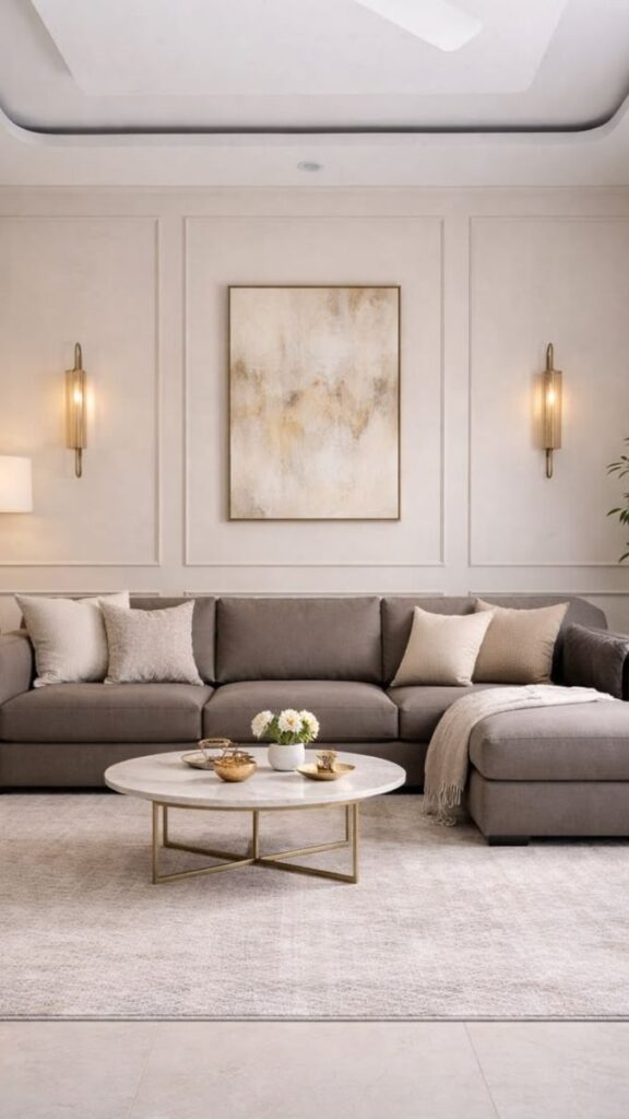 Living Room With All Furniture Pulled Off the Walls