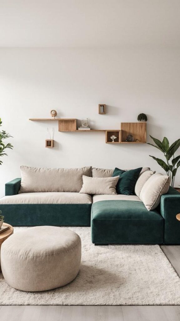Low Profile Sofa with a Grounded, Layered Setup